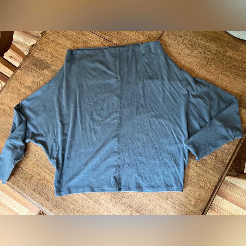 Blue Off Shoulder Batwing Sleeve Top